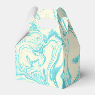 Cool Marble Design in Turquoise and Cream Favor Box