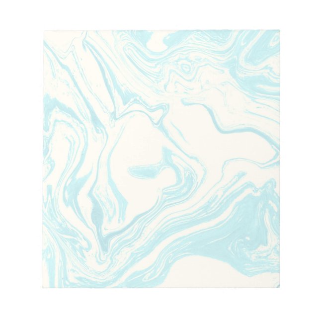 Cool Marble Design in Turquoise and Cream Notepad (Front)