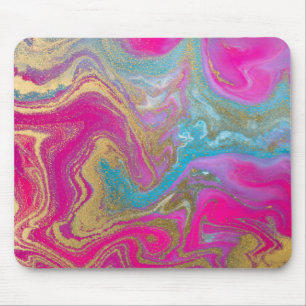 Cool Marble Gold Glitter Colourful Mouse Pad