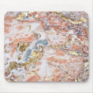 Cool Marble Gold Glitter Mouse Pad