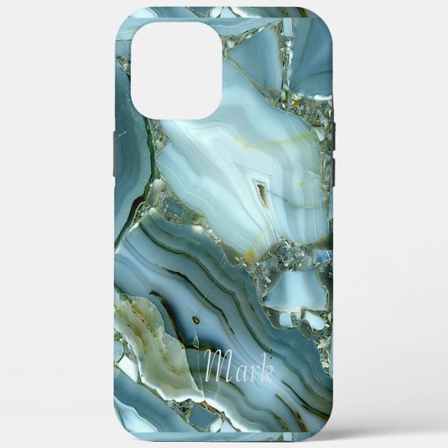 Cool marble pattern Monogram  Case-Mate iPhone Case (Back)
