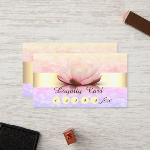 Cool Marble Stripe Lotus Loyalty Card