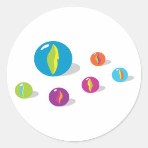 Cool Marbles Classic Round Sticker