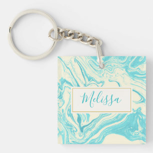 Cool marbre design en Turquoise et Crème sur mesur