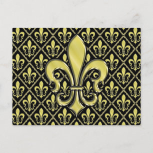 Cool Mardi Gras Fleur de Lis Design Postcard