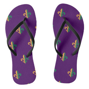 Cool Mardi Gras Fleur de Lis Flip Flops