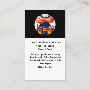 Cool Masculine Handyman Services Business Card