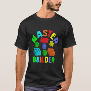Cool Master Builder Funny Building Blocks funny Me T-Shirt