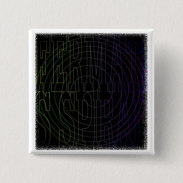 Cool Math geek Text Art: Fermat's Spiral 2 Inch Square Button (Front)