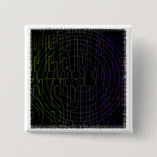 Cool Math geek Text Art: Fermat's Spiral 2 Inch Square Button