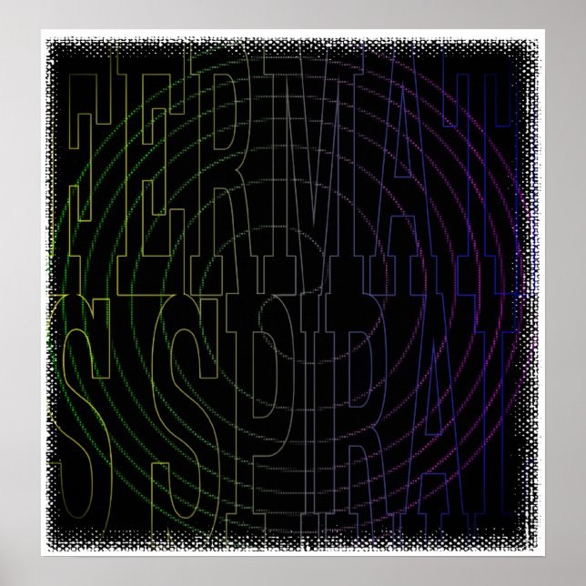 Cool Math geek Text Art: Fermat's Spiral Poster (Front)