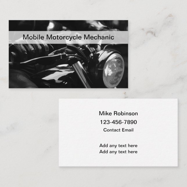 Cool mécanique moto mobile Cartes de visite Nouvea (Devant / Derrière)