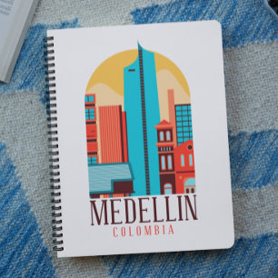 Cool Medellin Colombia Vintage Cityscape Notebook