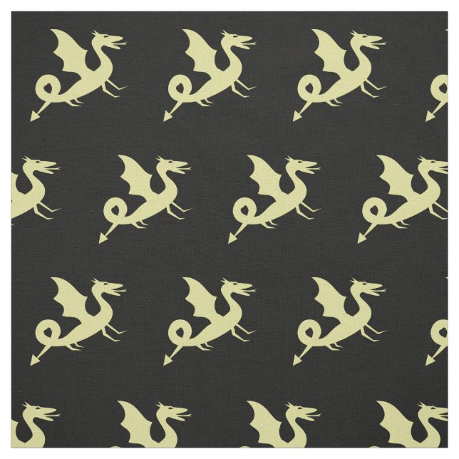 Cool Medieval Dragon Pattern Fabric (Swatch)
