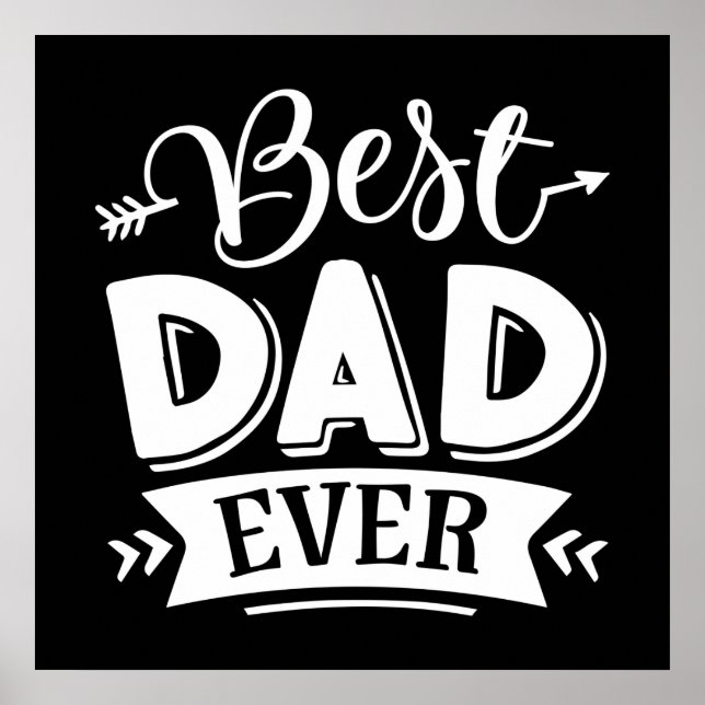 cool meilleur papa jamais mot art Poster (Devant)