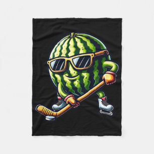 Cool Melon Ice Hockey Fun  Fleece Blanket