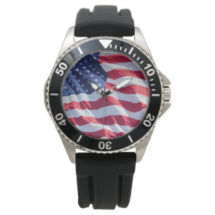 Cool Men's Patriotic United States Flag Watch