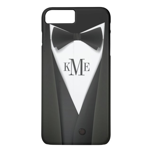Cool Mens Tuxedo Suit Pattern - Manly Monogram Case-Mate iPhone Case (Back)