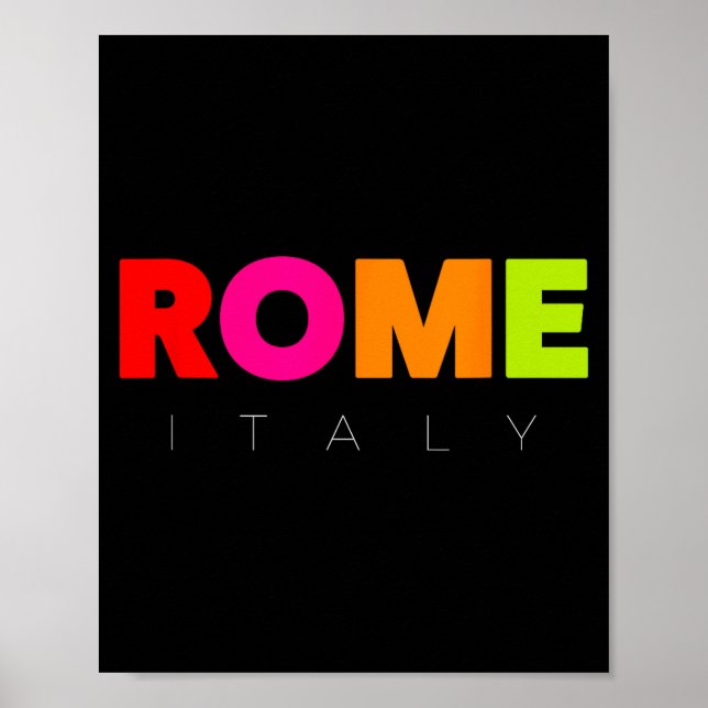 Cool Men's Women's Kids Colorful Rome Italy Graphi Poster (Front)