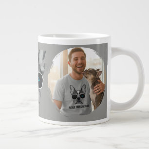 Cool Merle Frenchie Dad French Bulldog  Large Coffee Mug