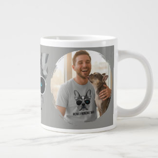 Cool Merle Frenchie Dad French Bulldog Large Coffee Mug