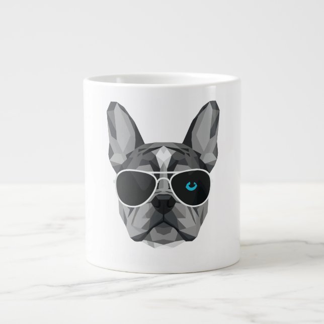Cool Merle Frenchie Dad French Bulldog  Large Coffee Mug (Front)