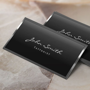 Cool Metal Border Tattoo Art Business Card