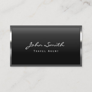 Cool Metal Border Travel Agent Business Card