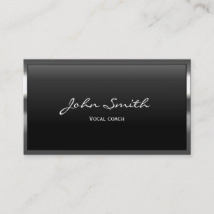 Cool Metal Border Vocal Coach Business Card