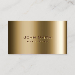 Cool Metal Bronze Bartender Business Card