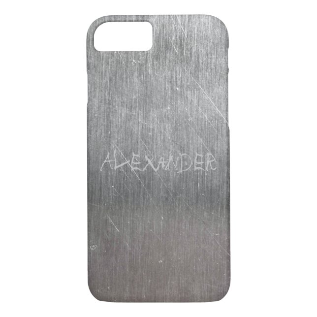 Cool Metal Texture with engraved Name Case-Mate iPhone Case (Back)
