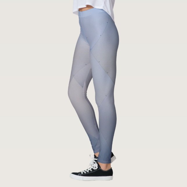 Cool Metallic Aluminum Plates Grey to Blue Leggings (Left)