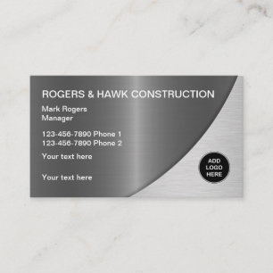 Cool Metallic Construction Business Cards