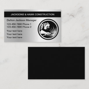 Cool Metallic Construction Business Cards