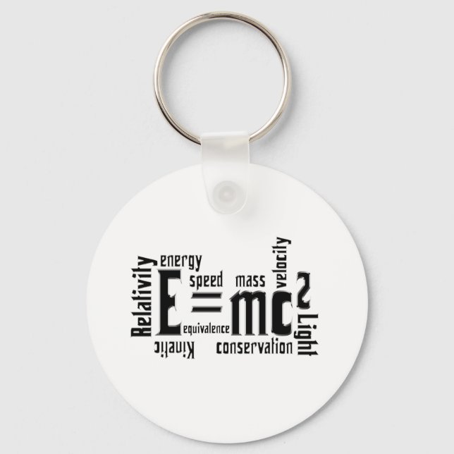 Cool Metallic Science Mass Equivalence Keychain (Front)