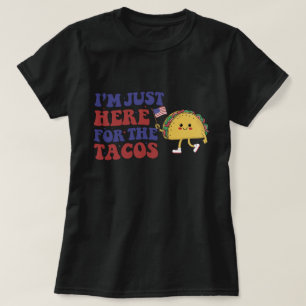 Cool Mexican Tacos, 4th of July American Flag T-Shirt