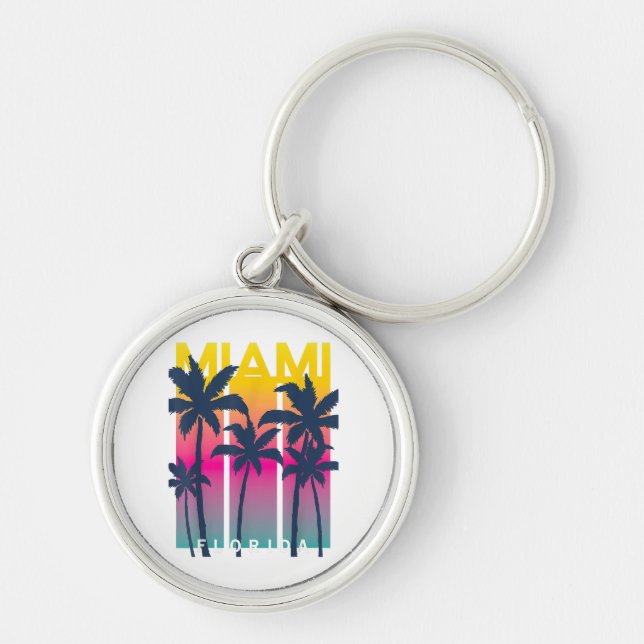 Cool Miami Florida Graphic Design Tees, I Love Mia Keychain (Front)