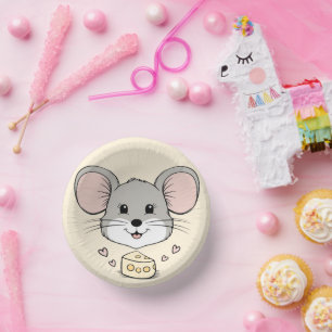 Cool mice mouse animals pet cartoon valentine paper plate