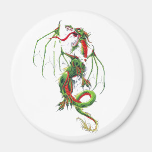 Cool Middle Age Green dragon Magnet