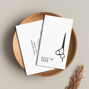 Cool Minimal Black White Hair Stylist Business Card