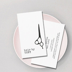 Cool Minimal Black White Hair Stylist Business Card