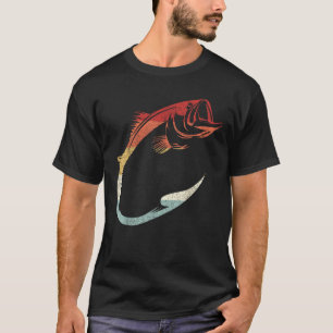 Cool Minimal Fish Hook Art for Fishing Enthusiasts T-Shirt