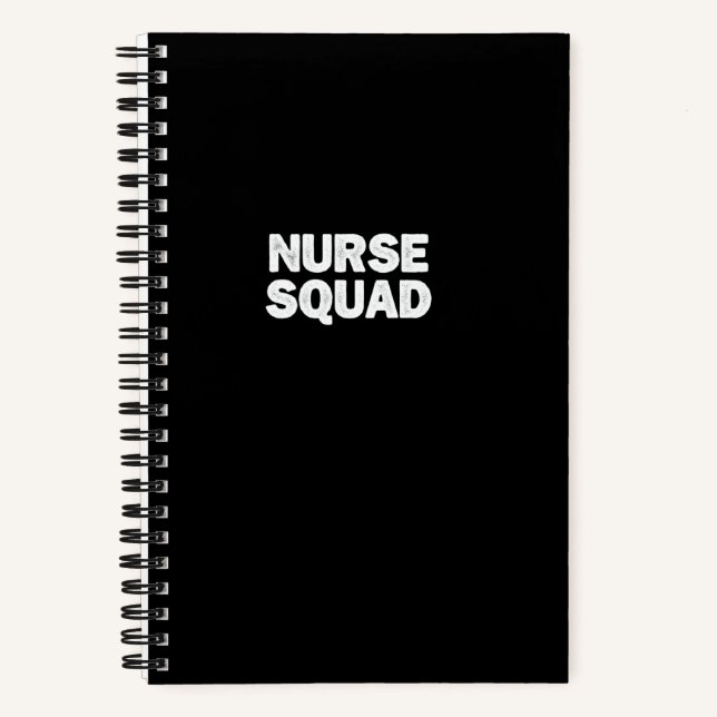 Cool Minimal Funny Nurse Squad Pullover Notebook (Front)