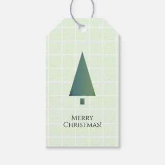 Cool Minimal Green White Christmas Tree Icon Gift Tags