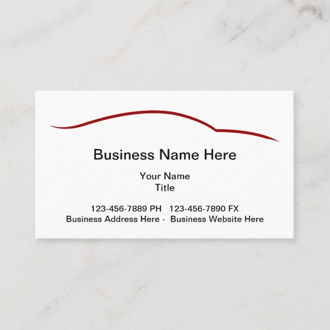 Cool Minimalist Automotive Business Cards (Front)