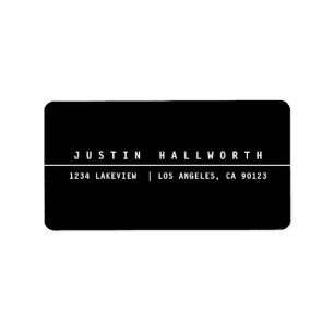 Cool Minimalist Black & White Label