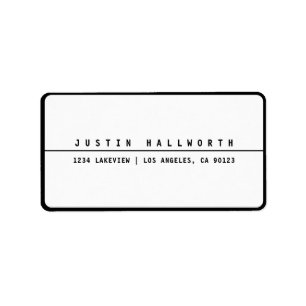 Cool Minimalist Black & White Label