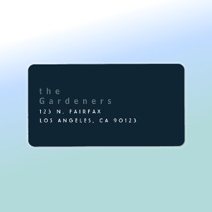 Cool Minimalist Deep Blue Label