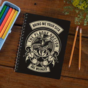 Cool Minimalist Plague Doctor Vintage Notebook
