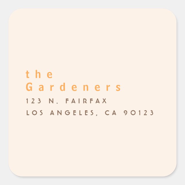 Cool Minimalist Square Sticker (Front)